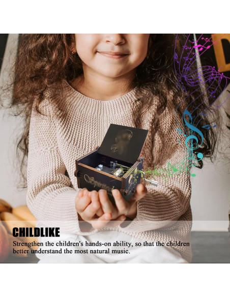 Caja de Música Bolunlun de Madera Manivela 6.35x5.08cm