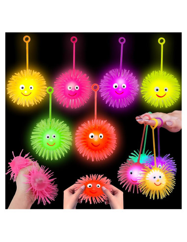 24 Pelotas Puffer LED Iluminadas Basytodio para Niños 4-12 Años