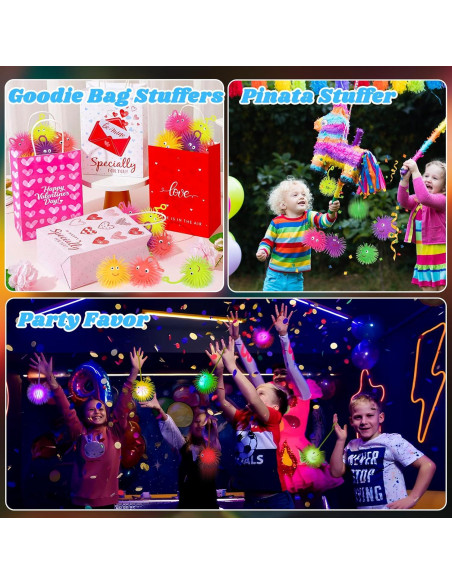 24 Pelotas Puffer LED Iluminadas Basytodio para Niños 4-12 Años