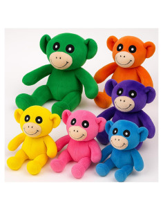 Monos de Peluche Neón Syhood 20 cm - 6 Piezas para Fiesta