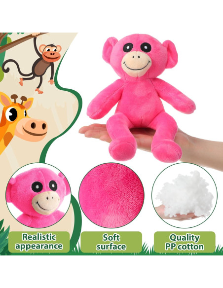 Monos de Peluche Neón Syhood 20 cm - 6 Piezas para Fiesta