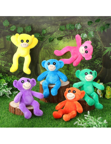 Monos de Peluche Neón Syhood 20 cm - 6 Piezas para Fiesta