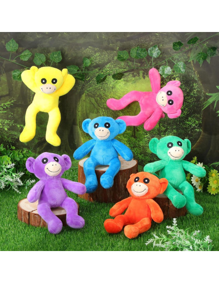 Monos de Peluche Neón Syhood 20 cm - 6 Piezas para Fiesta