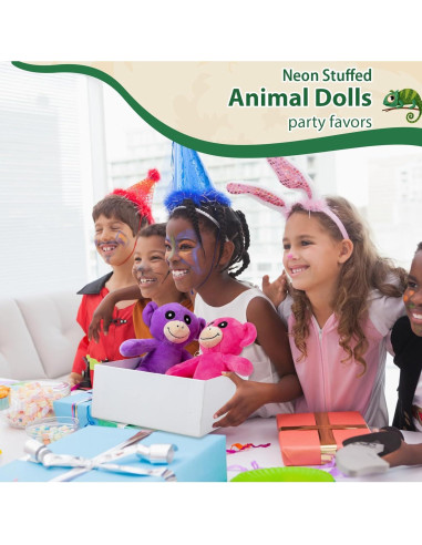 Monos de Peluche Neón Syhood 20 cm - 6 Piezas para Fiesta