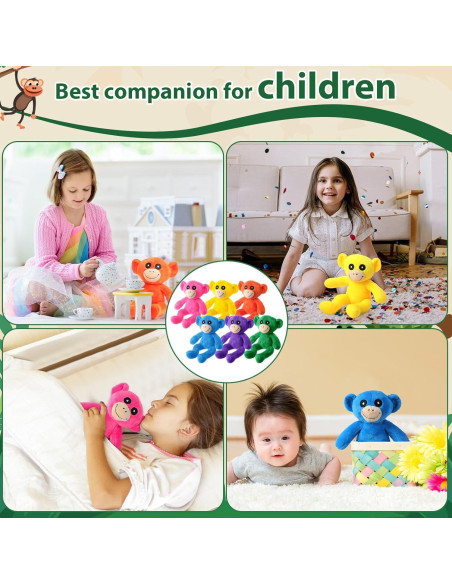 Monos de Peluche Neón Syhood 20 cm - 6 Piezas para Fiesta