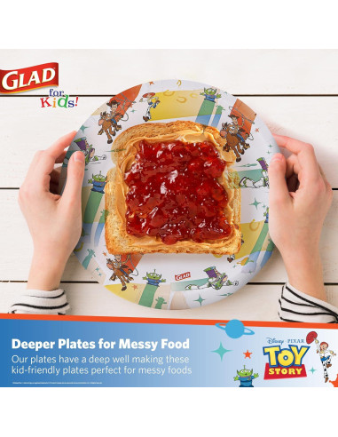 Platos de Papel Desechables Glad Toy Story 21.6 cm - 40 Unidades