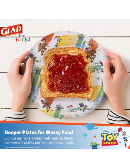 Platos de Papel Desechables Glad Toy Story 21.6 cm - 40 Unidades