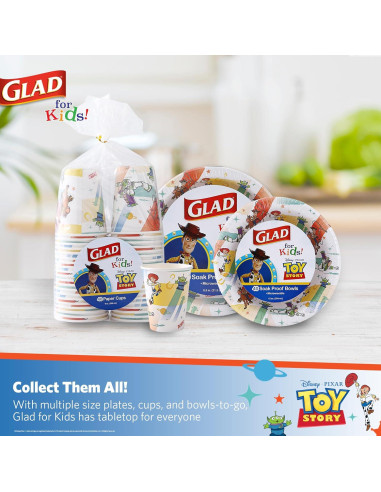 Platos de Papel Desechables Glad Toy Story 21.6 cm - 40 Unidades
