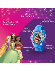 Reloj Disney Moana para Niñas 3-7 Años Correa Nailon Azul 2