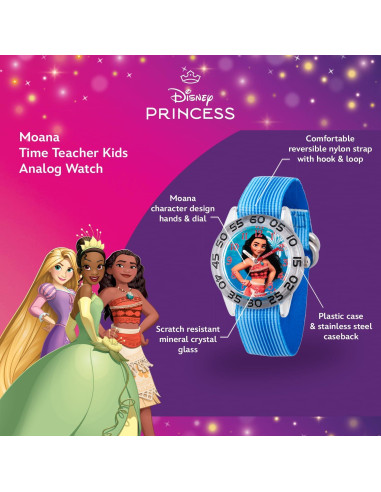 Reloj Disney Moana para Niñas 3-7 Años Correa Nailon Azul