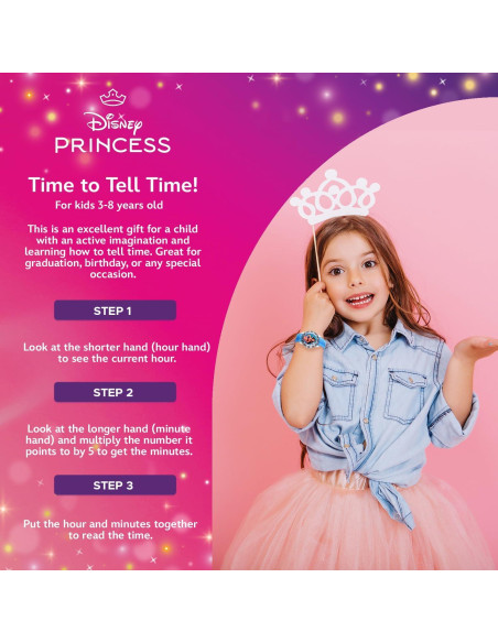 Reloj Disney Moana para Niñas 3-7 Años Correa Nailon Azul