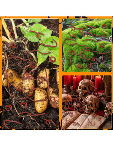 60 Gusanitos Falsos de Goma PP Hardware 18 cm para Bromas