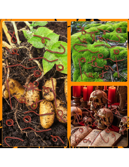 60 Gusanitos Falsos de Goma PP Hardware 18 cm para Bromas