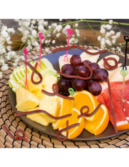 60 Gusanitos Falsos de Goma PP Hardware 18 cm para Bromas