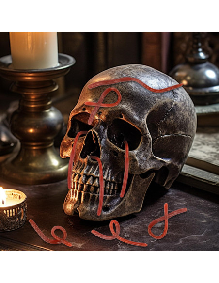 60 Gusanitos Falsos de Goma PP Hardware 18 cm para Bromas