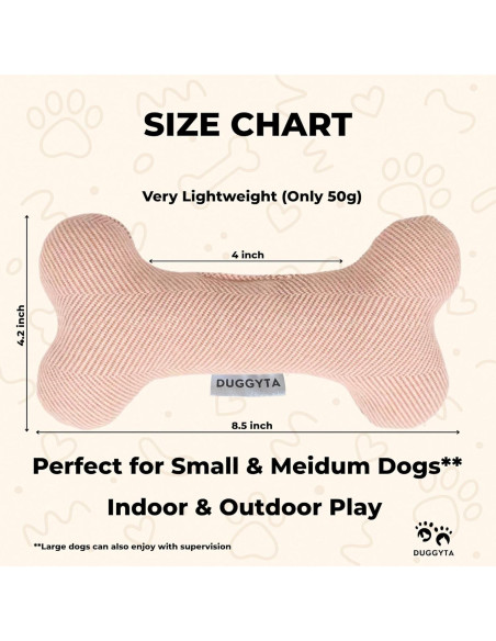 Juguete de Hueso de Peluche Duggyta BONETOY Rosa 21.6cm