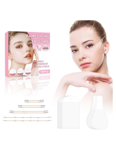 Cinta de Levantamiento Facial Invisible Bvcotor - 180 Piezas