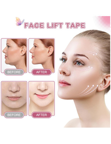 Cinta de Levantamiento Facial Invisible Bvcotor - 180 Piezas