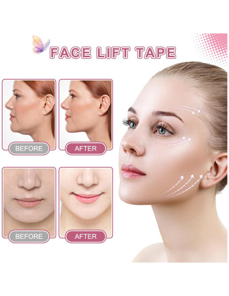 Cinta de Levantamiento Facial Invisible Bvcotor - 180 Piezas