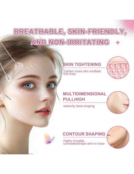 Cinta de Levantamiento Facial Invisible Bvcotor - 180 Piezas