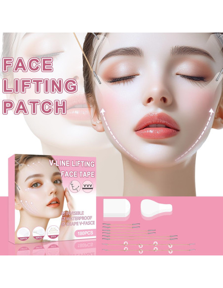 Cinta de Levantamiento Facial Invisible Bvcotor - 180 Piezas
