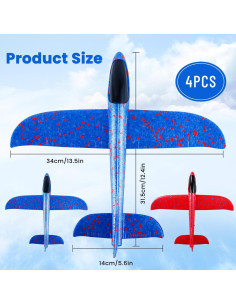 Paquete de 4 Aviones de Espuma EPP 34.3 cm para Niños 2