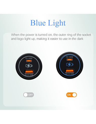 Cargador de coche USB dual 100W BANDC PD QC3.0 12V/24V