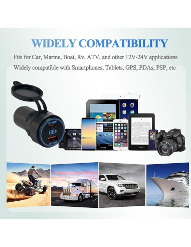 Cargador de coche USB dual 100W BANDC PD QC3.0 12V/24V