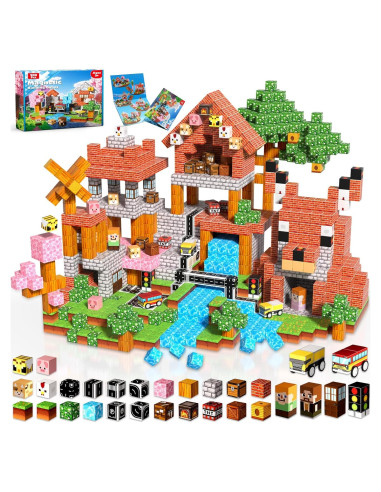 200 Bloques Magnéticos de Construcción Magnetopia - Juguetes para Niños 3-12 Años