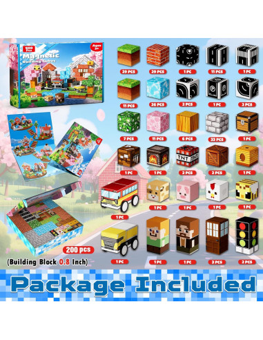 200 Bloques Magnéticos de Construcción Magnetopia - Juguetes para Niños 3-12 Años