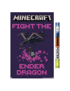 Póster de Pared Trends International Minecraft Dragón 86.4x56.8cm