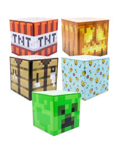 Kit de 5 Cajas de Almacenamiento de Lata Toynk Minecraft 10.16 cm 2