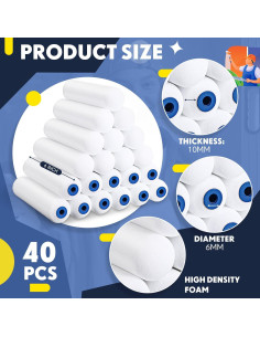 40 Fundas de Rodillo de Pintura Nuenen 15.24 cm Espuma Alta Densidad 2