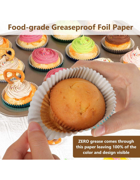 Forros de Cupcake Metálicos Aqua GiFBERA 200 Unidades