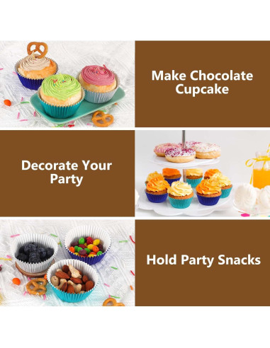 Forros de Cupcake Metálicos Aqua GiFBERA 200 Unidades