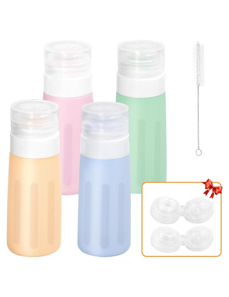Juego de 4 Botellas de Viaje Seropy 90 ml Silicona A Prueba de Fugas