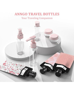 Kit de Botellas de Viaje ANNGO 12 Pack A Prueba de Fugas 2