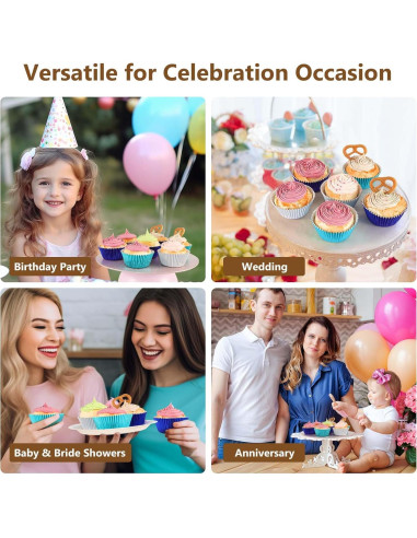 Forros de Cupcake Metálicos Aqua GiFBERA 200 Unidades