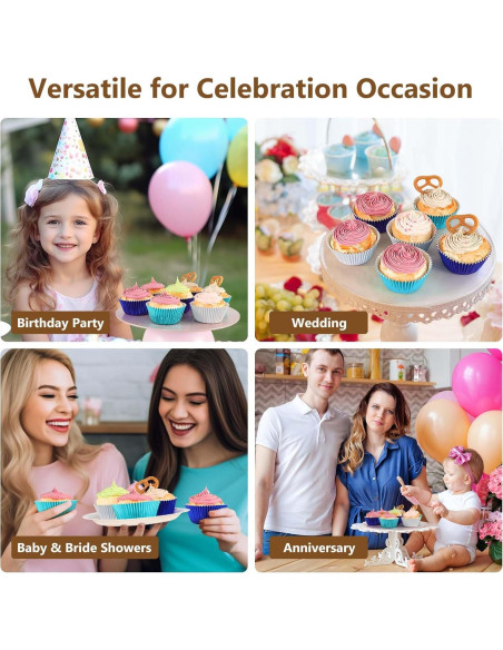 Forros de Cupcake Metálicos Aqua GiFBERA 200 Unidades