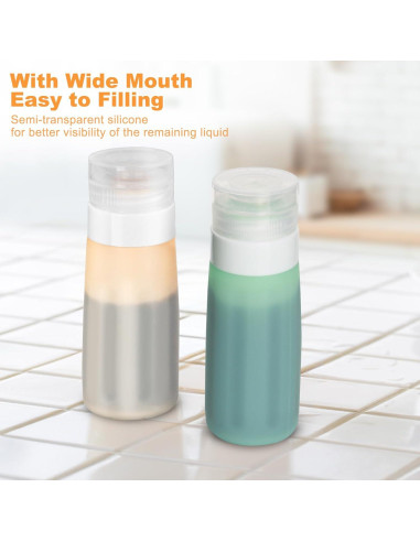 Juego de 4 Botellas de Viaje Seropy 90 ml Silicona A Prueba de Fugas