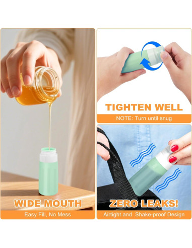 Juego de 4 Botellas de Viaje Seropy 90 ml Silicona A Prueba de Fugas