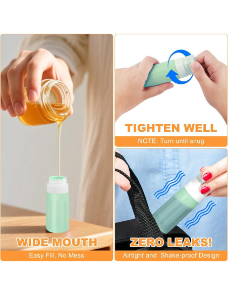 Juego de 4 Botellas de Viaje Seropy 90 ml Silicona A Prueba de Fugas