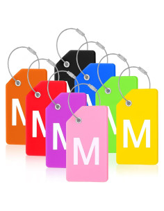 Etiquetas de Equipaje Silicona Sweetude 8 Pcs Letra Inicial M