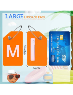 Etiquetas de Equipaje Silicona Sweetude 8 Pcs Letra Inicial M 2