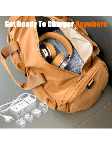 Adaptador de Enchufe de Viaje Universal WRXDMC 10-en-1 con 6 Salidas AC y 4 USB