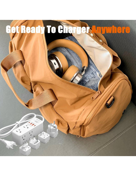 Adaptador de Enchufe de Viaje Universal WRXDMC 10-en-1 con 6 Salidas AC y 4 USB