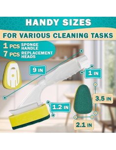 Esponja de Plato con Mango ZOKLU DRH - 7 Recambios Absorbentes 2