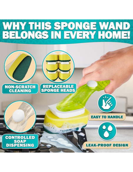 Esponja de Plato con Mango ZOKLU DRH - 7 Recambios Absorbentes