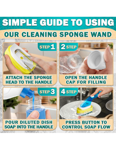 Esponja de Plato con Mango ZOKLU DRH - 7 Recambios Absorbentes