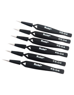 Juego de Pinzas de Bloqueo Kaisi 6 PCS Acero Inoxidable ESD
